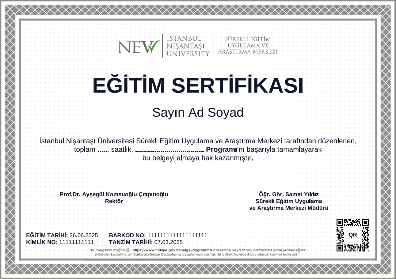 Eğitim Sertifikası