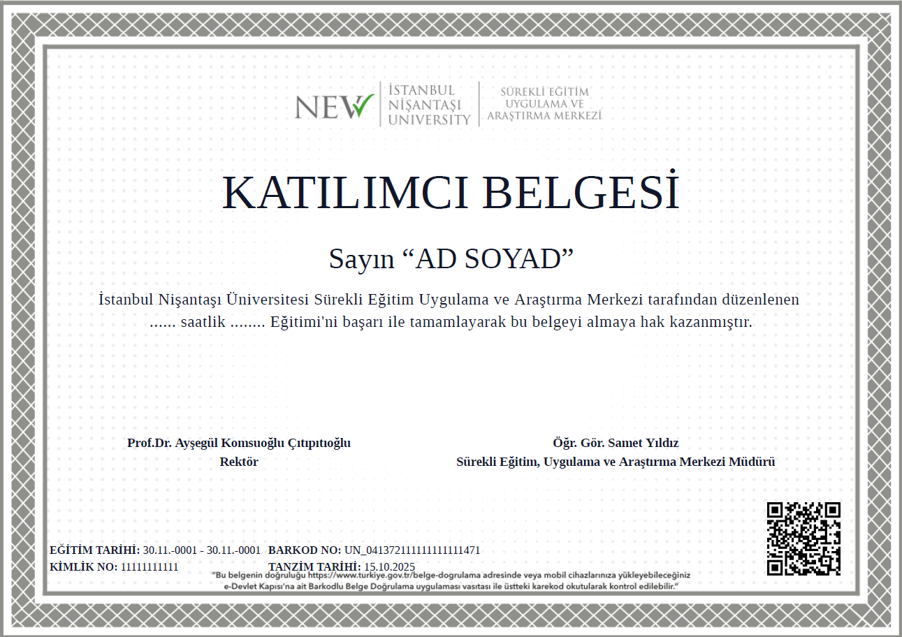 Katılım Belgesi