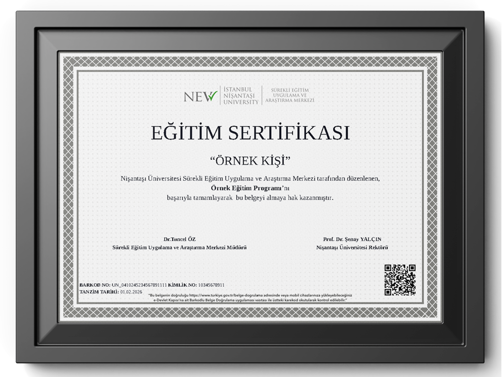 Örnek Sertifika Belgesi